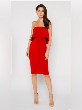 LIKELY DRIGGS RED BODY-CON MIDY PREPPY DRESS NEW SIZE 00